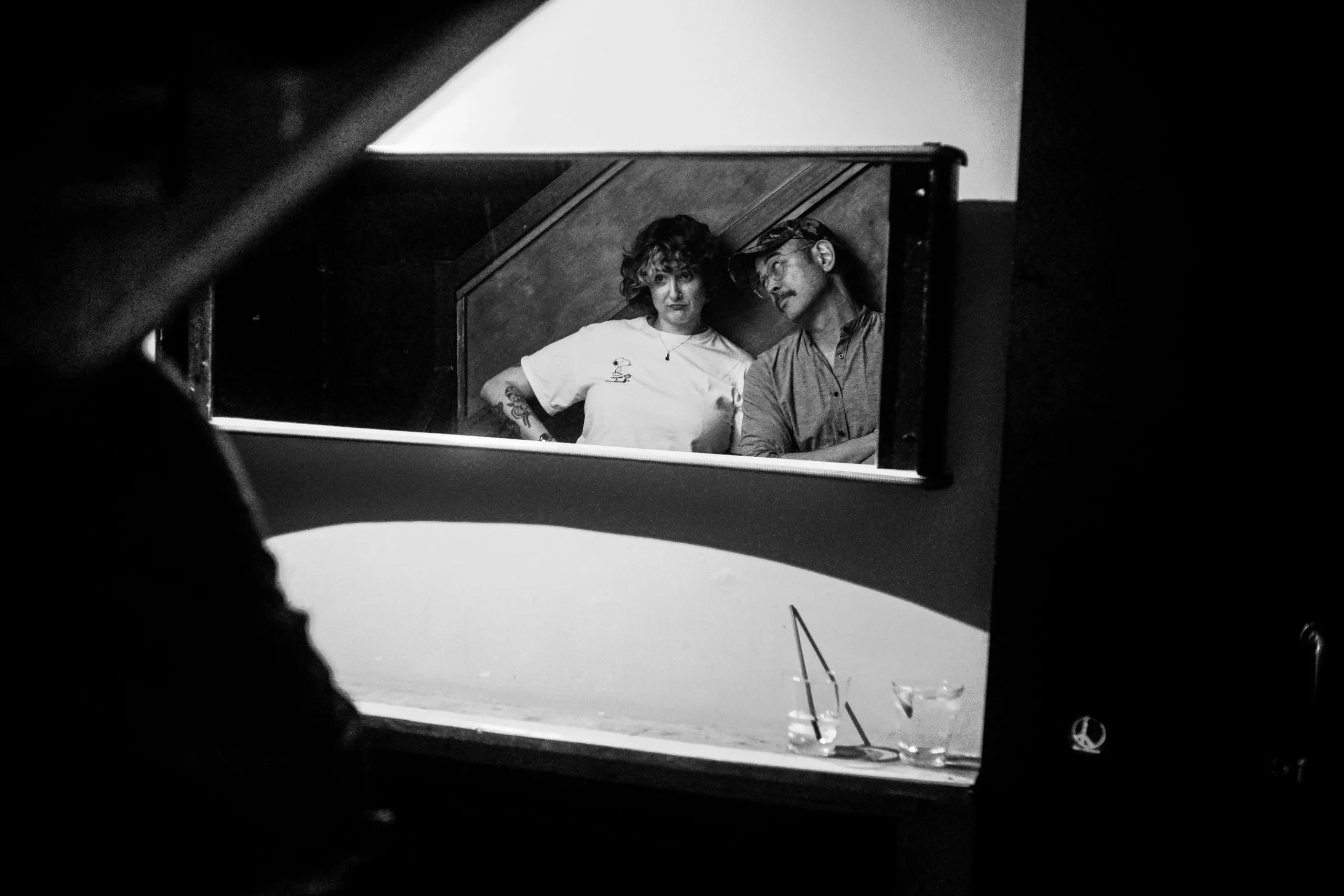 Helena and Oscar pose for a photo at a nightclub, Dalston