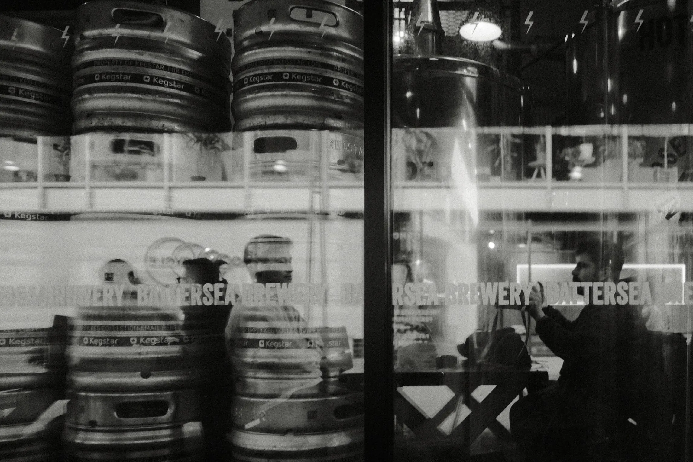 Bo and Dario enjoy a cider and a beer, Battersea