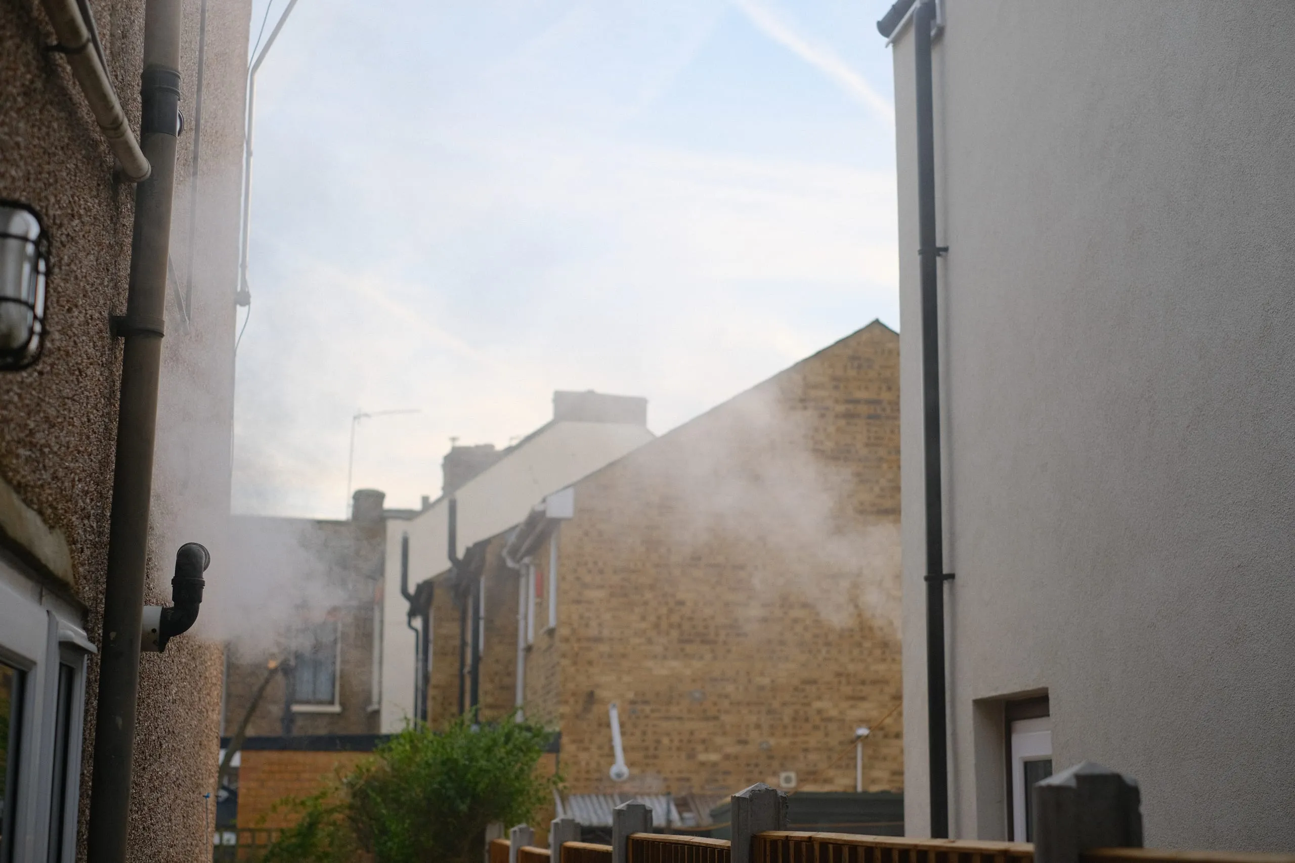 View from my bedroom window with the heating on