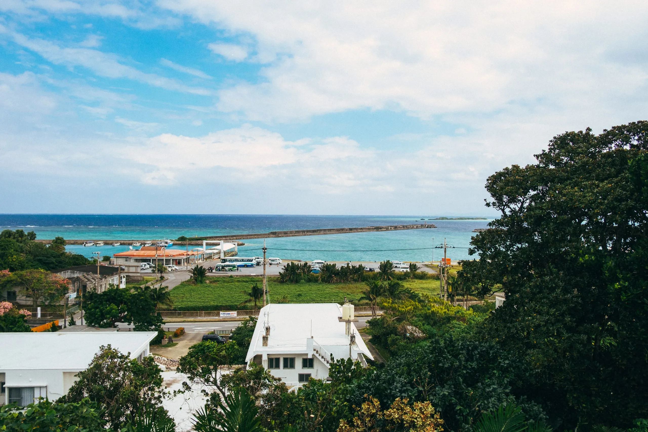View of Uehara port from the roof of a curry restaurant