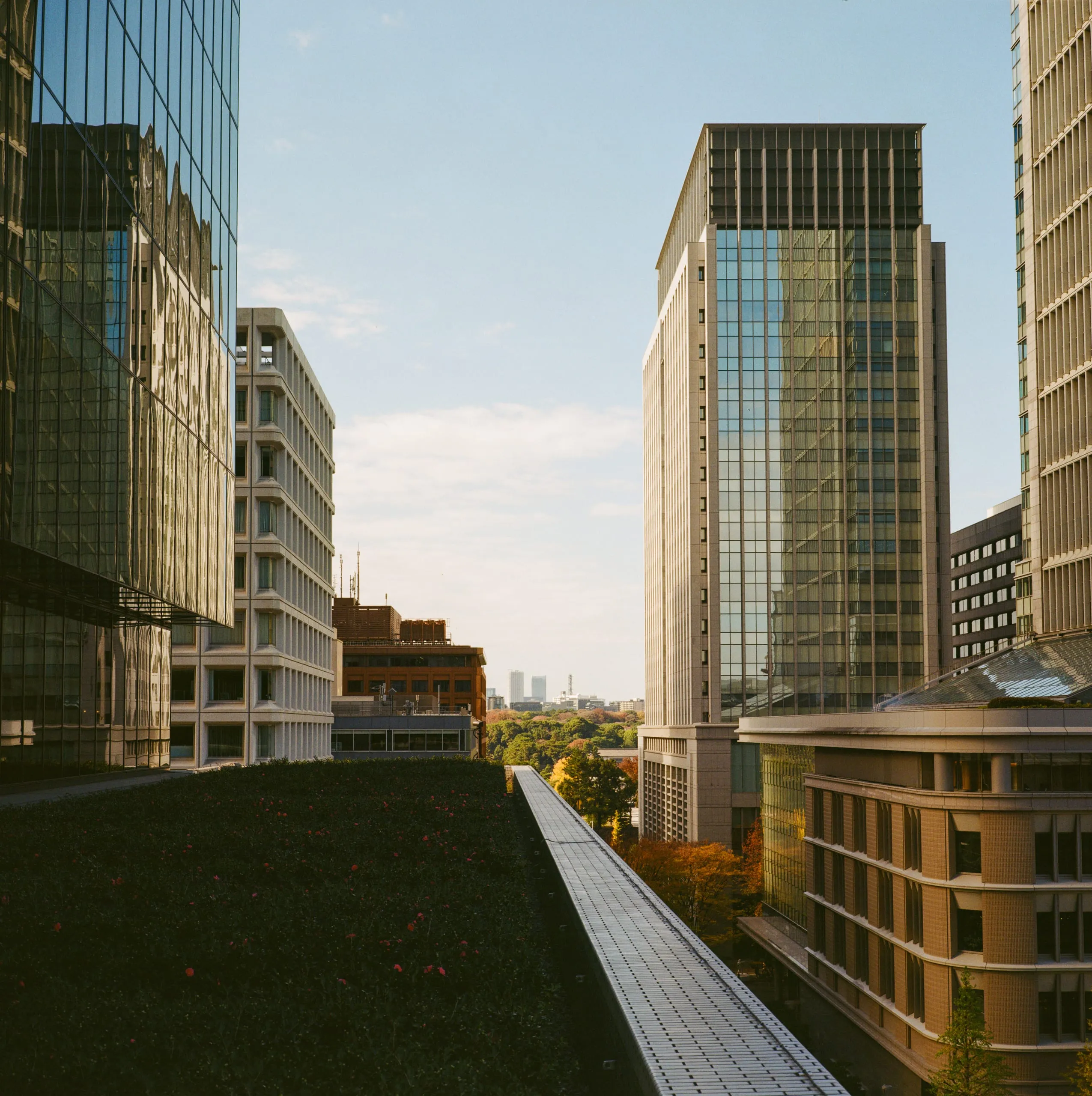View west from Kitte garden in Marunouchi