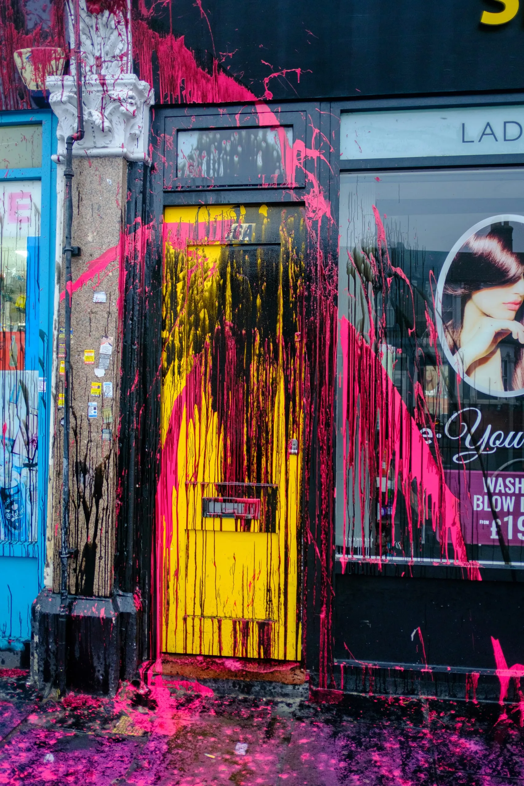 Vandalised storefront, Leyton