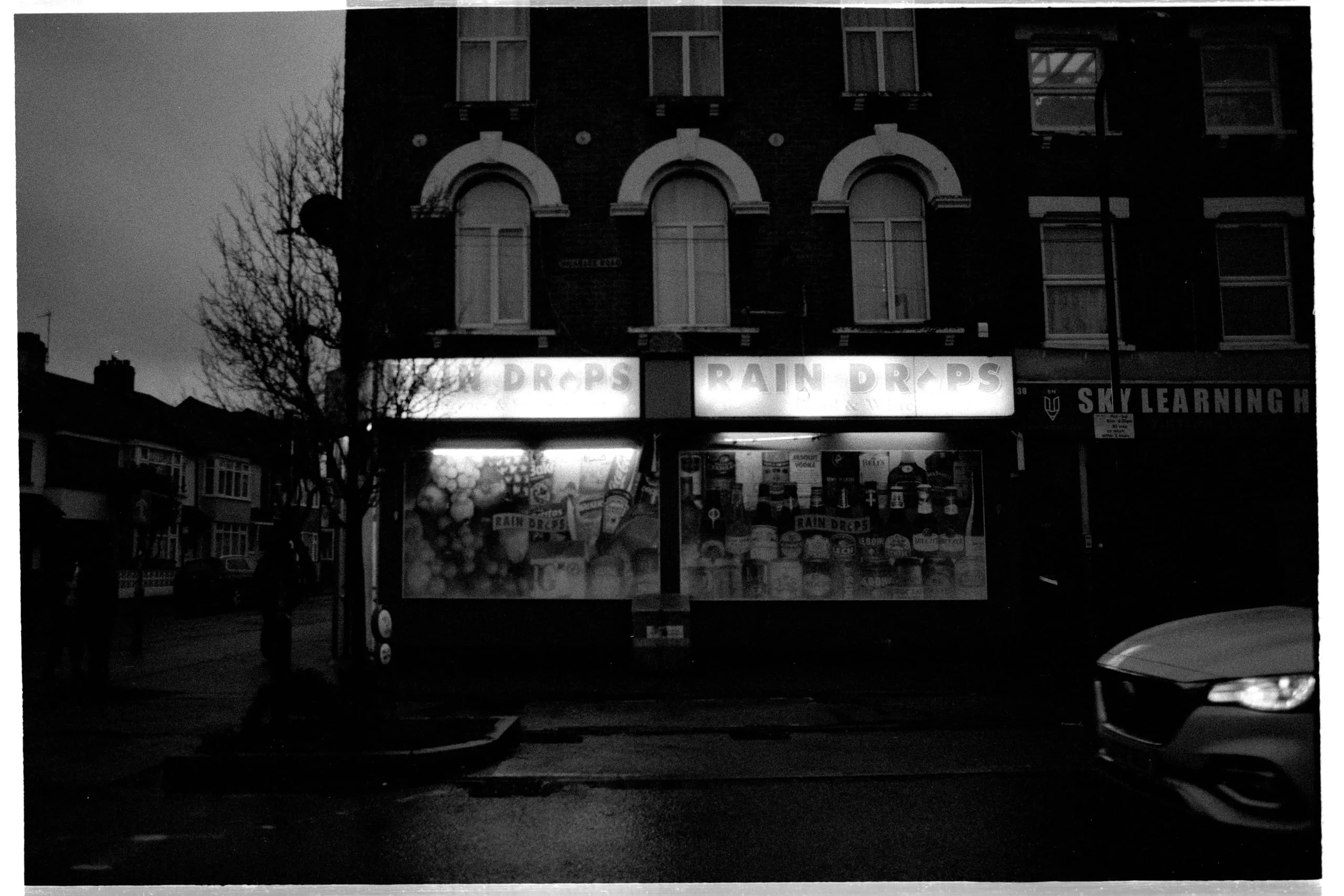 Rain drops store front