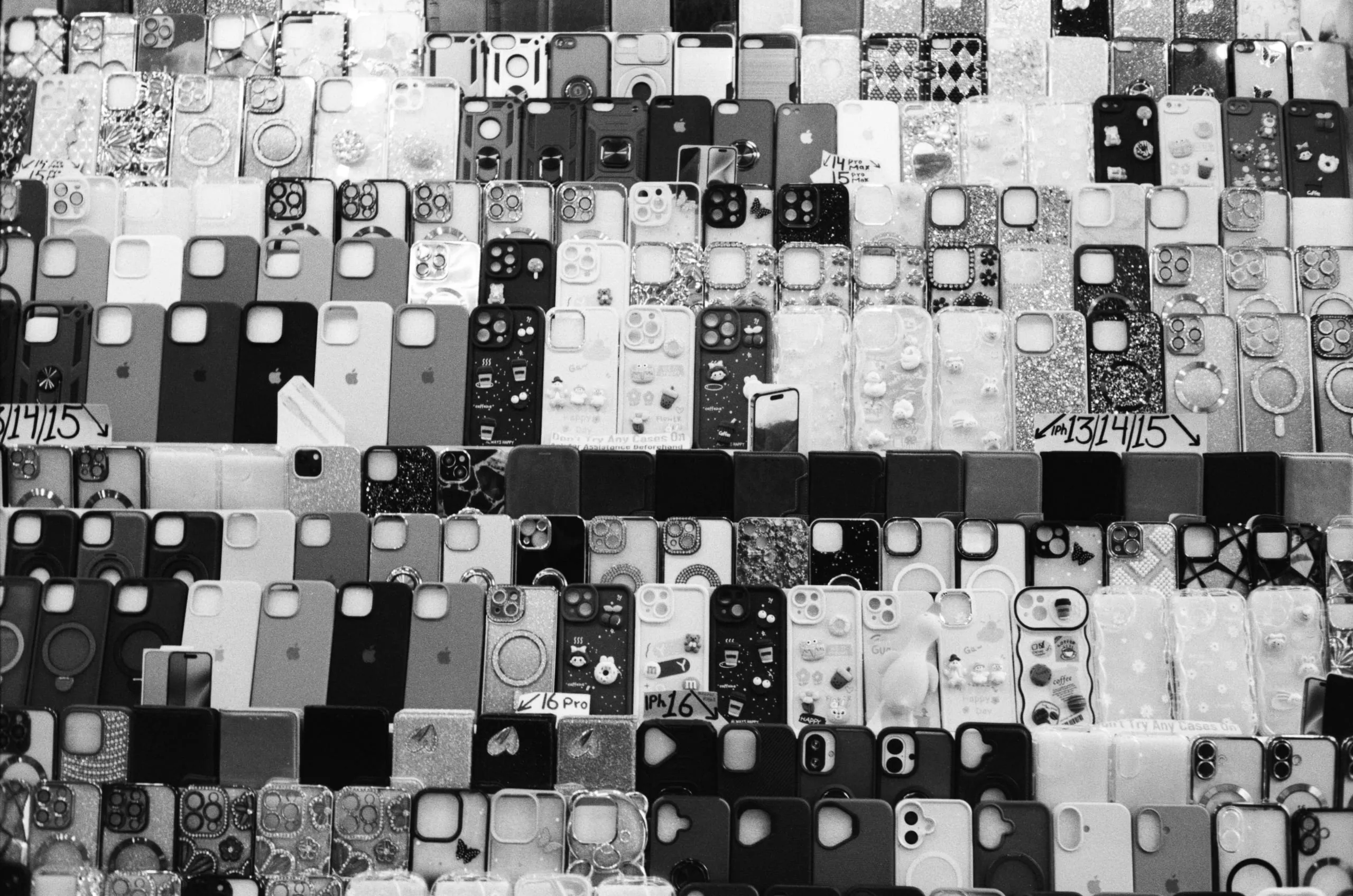 iPhone cases on display, Dalston
