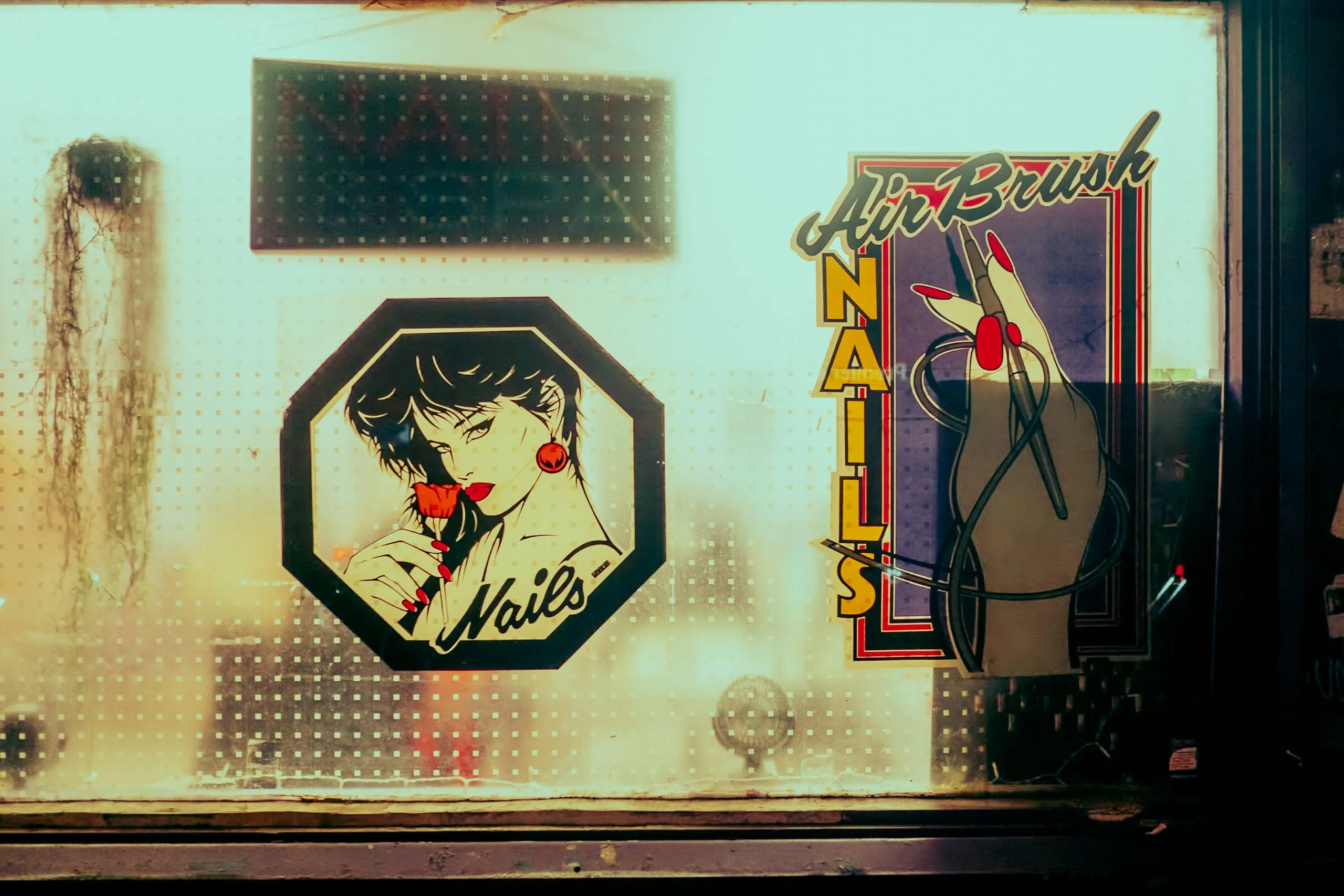 Nail shop window illustrations, Dalston