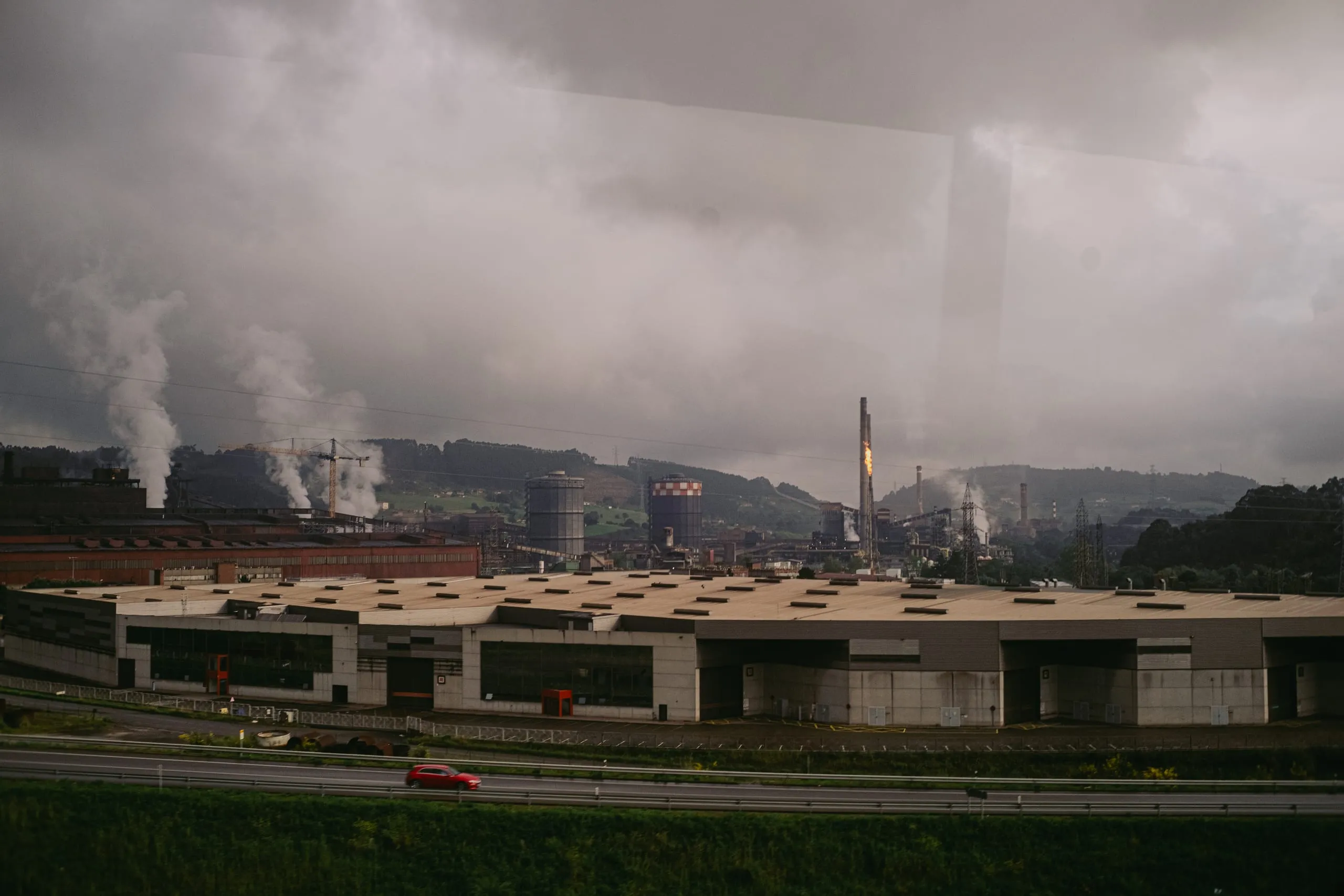 Lit flame of the Ensidesa steel mill, Gijón