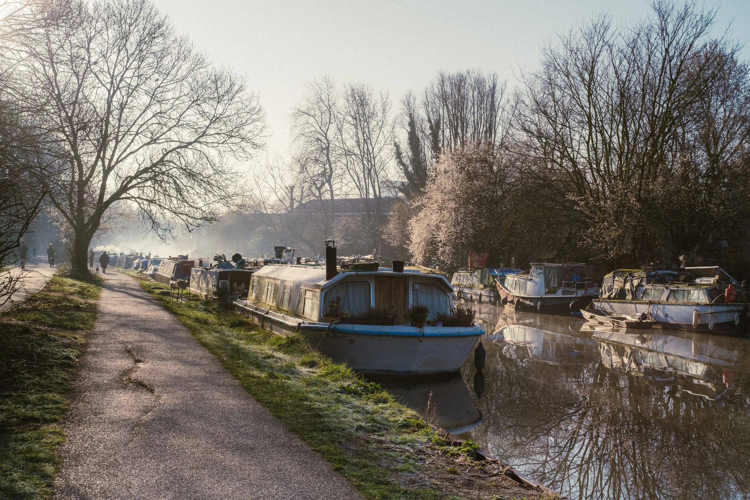 Houseboats in Lea Bridge Waterway, Lea River