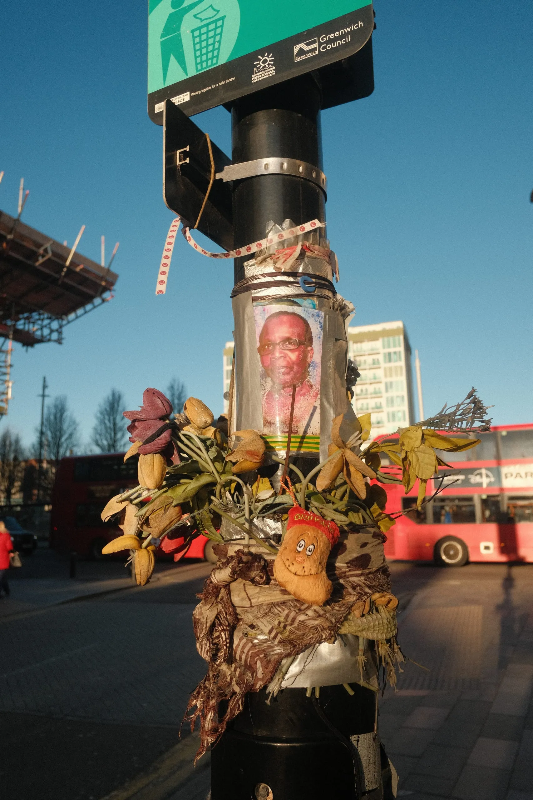 A memorial for a woman in South Woolwich, Woolwich